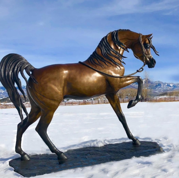 Life size bronze arabian horse statues